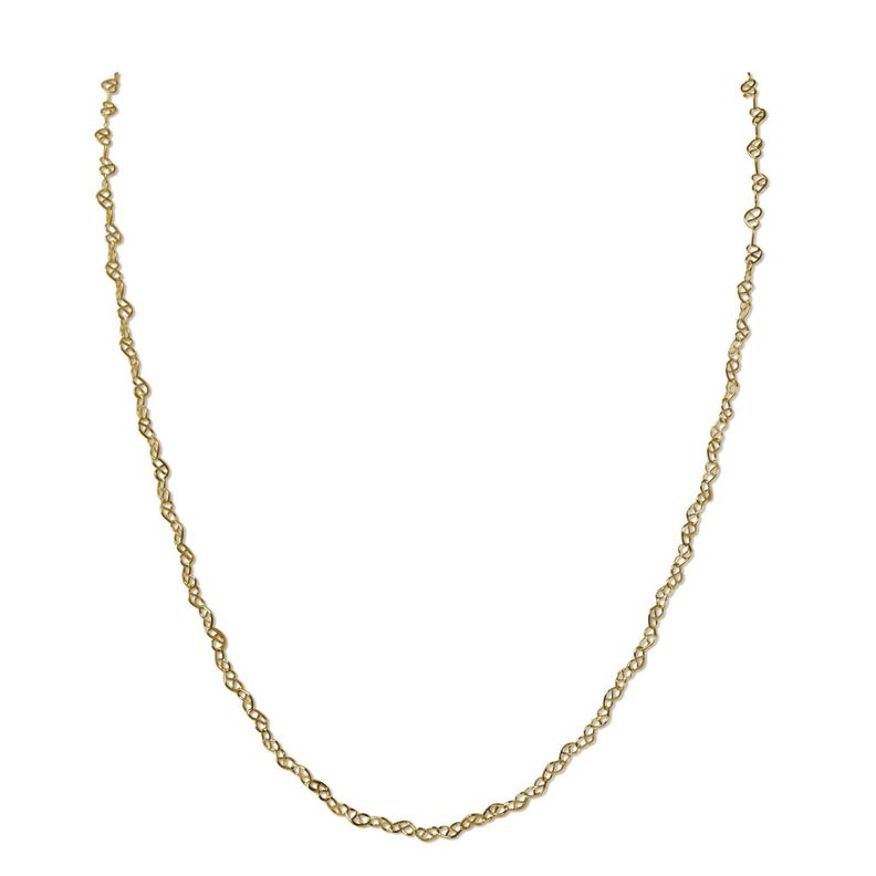 Cadena Eslabón Corazón Enchapado Oro 18K-0