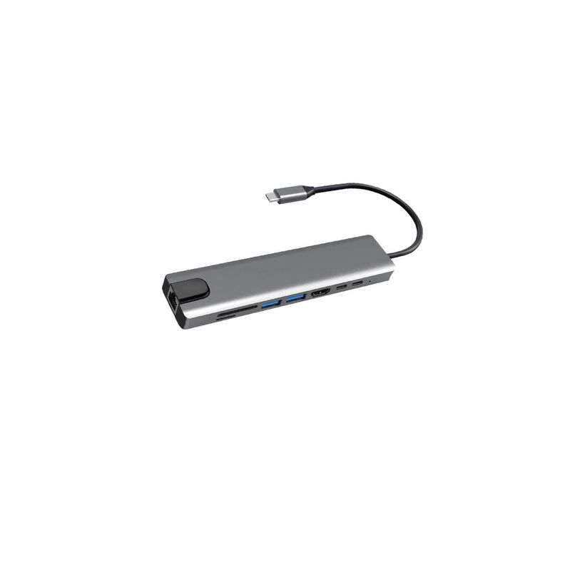HUB USB Tipo C HDMI TF / SD PD 8 en 1 Tecnolab-0