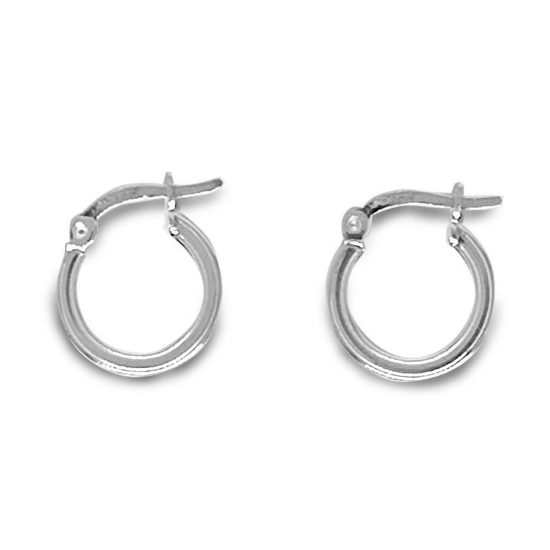 Aros Argolla Tubo Cuadrado 14mm Plata Fina 925-0