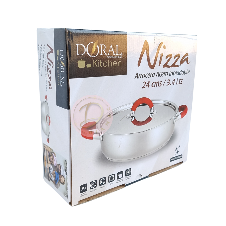 Olla Arrocera Acero Inoxidable / Nizza - Doral 24 Cms-4