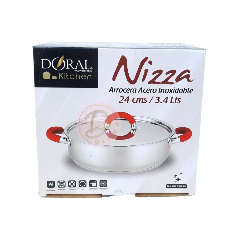 Olla Arrocera Acero Inoxidable / Nizza - Doral 24 Cms-3