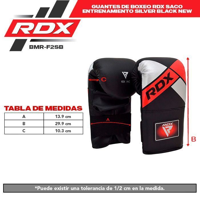 Guantes Boxeo Rdx Saco Entrenamiento Silver Black -5