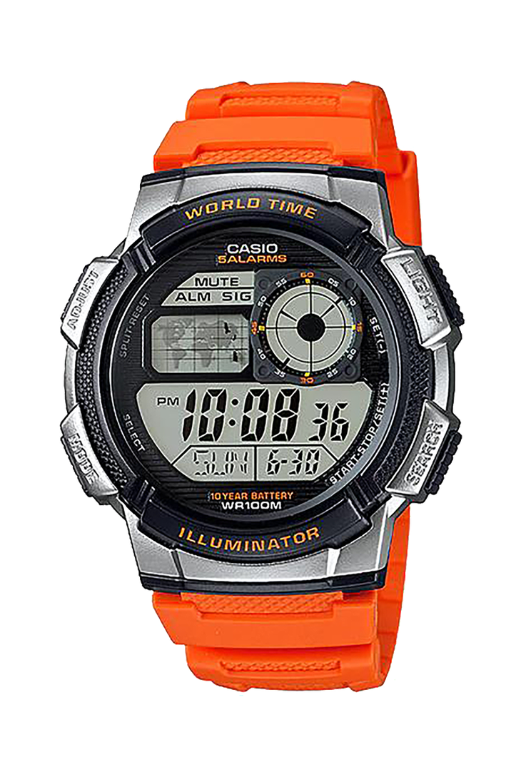 Reloj Digital AE-1000W-4BV Hombre Naranjo-0
