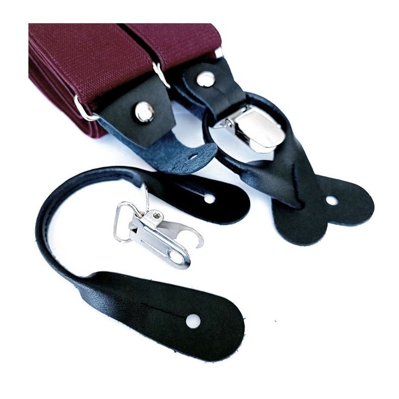 Suspensor hombre burdeo negro doble broche-1