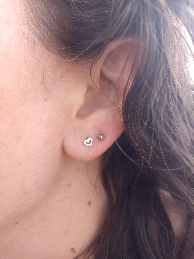 Set Piercing Tornillo Corazo Esfera Quirúrgico Nostril Labret-3
