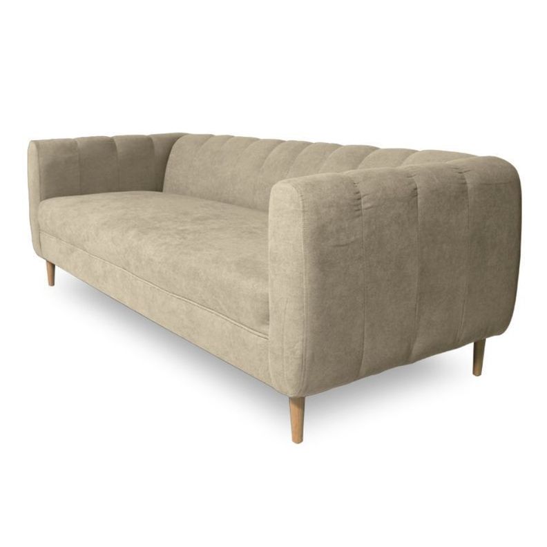 Sofá Lynette Felpa Beige 2 Cuerpos-1