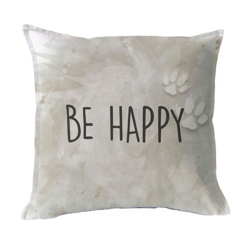FUNDA COJIN ALGODON BE HAPPY 45X45 Diseno 1