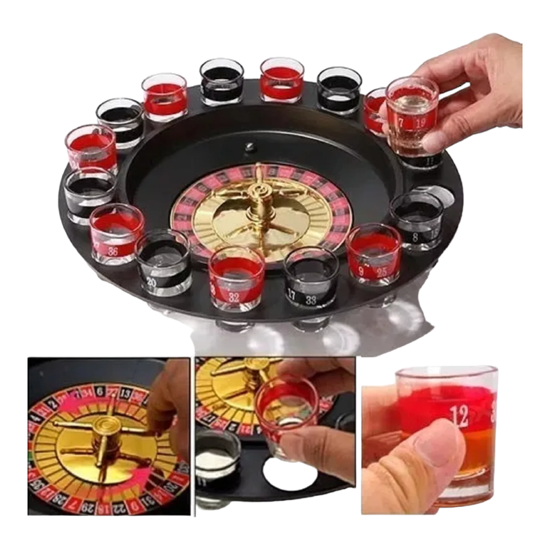 JUEGO MESA RULETA + VASOS DRINKING ROULETTE AR36 -2
