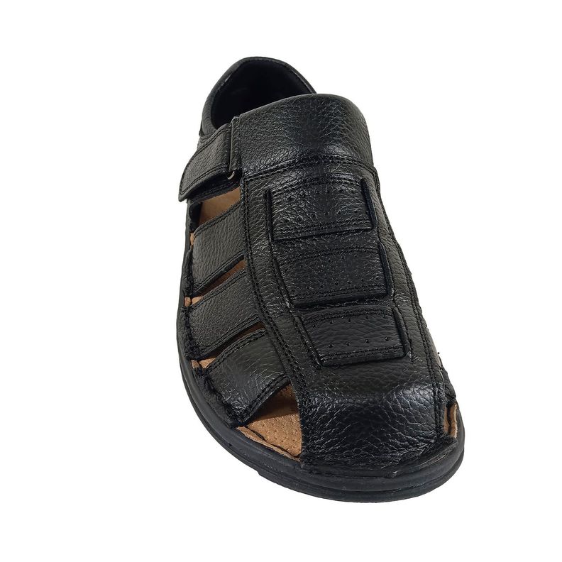 Sandalia de Cuero Hombre 203 Negro-2
