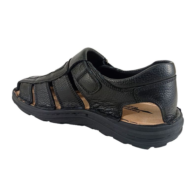 Sandalia de Cuero Hombre 203 Negro-3