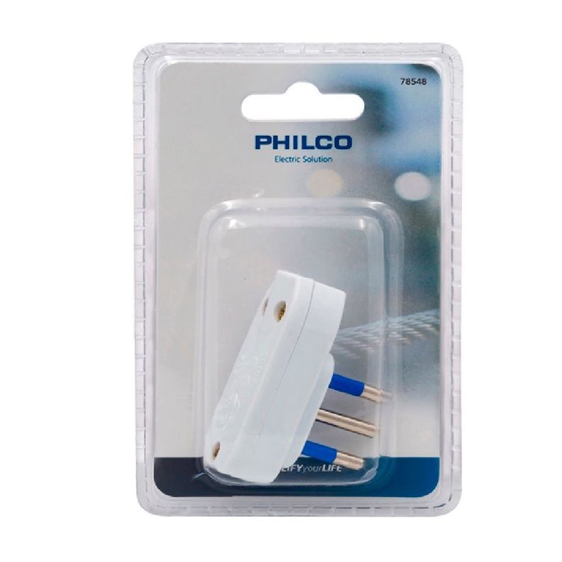 Enchufe Macho Horizontal 2p+T Color Blanco Philco-1