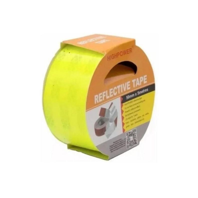 Cinta Reflectante Demarcacion 5mt 50mm Verde Limon Cinta Amarilla -1