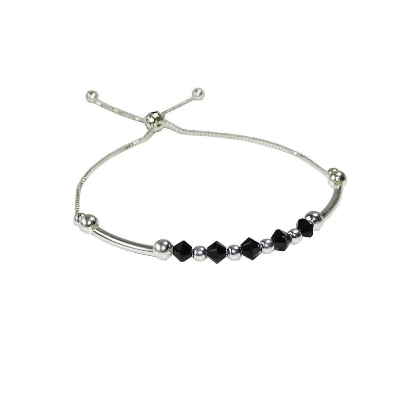 Pulsera Ajustable De Plata Con Cristales Dark-0