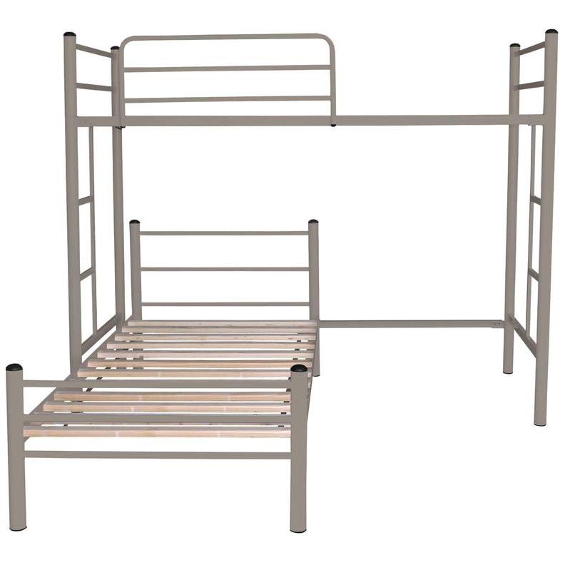 Cama Alta + Cama Baja 1 Plaza Castaño-1