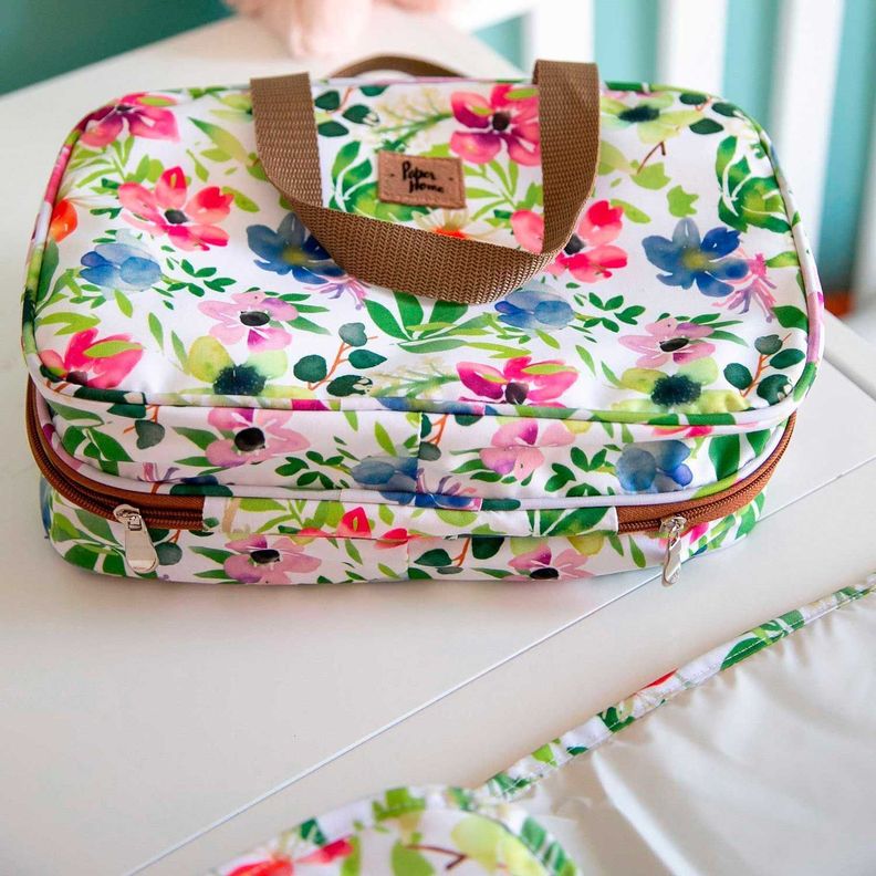 Bolso con Mudador infantil sustentable flores Paper Home-4