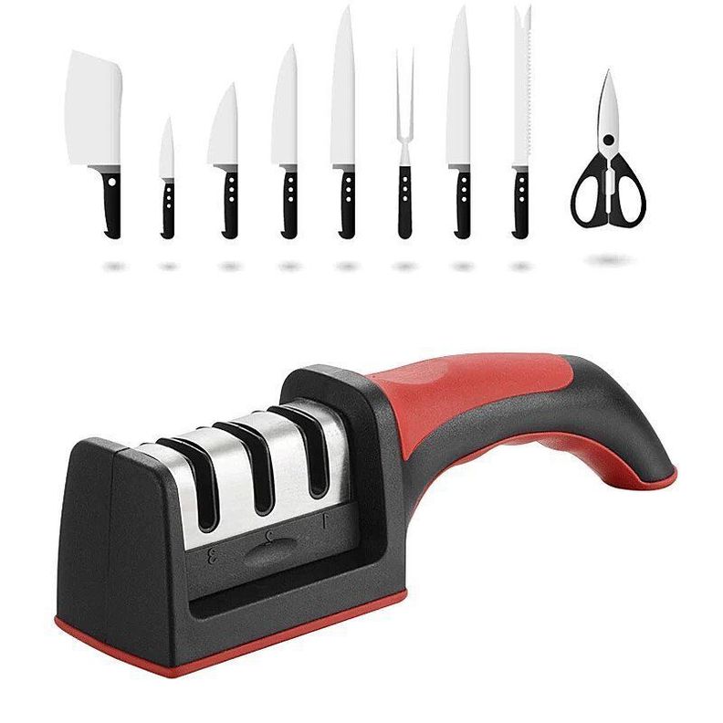 Afilador de Cuchillos y Tijeras con 3 Ranuras-3