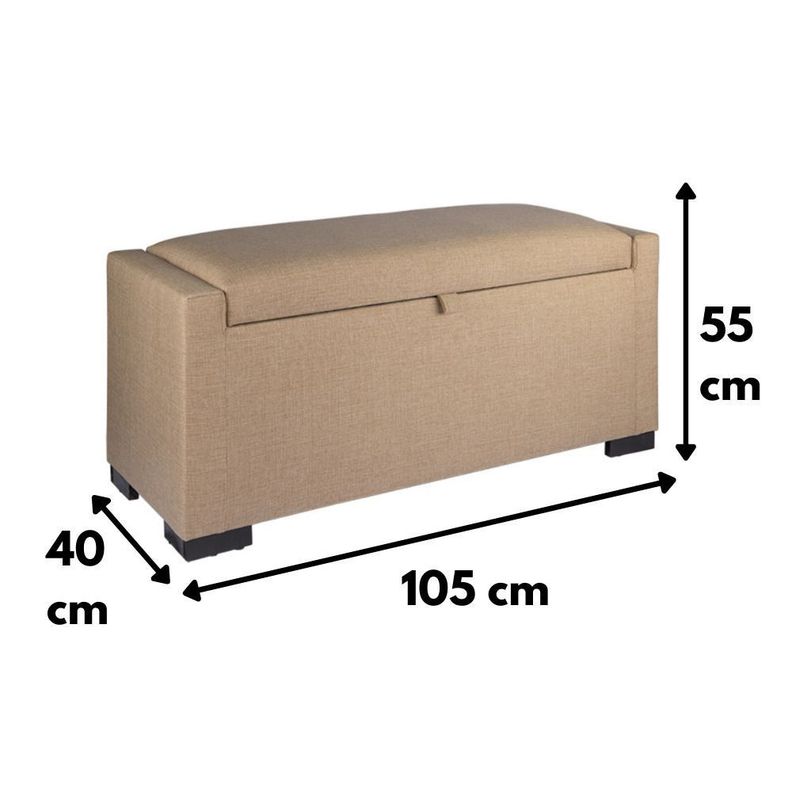 Banqueta con Baúl Leyzy Beige Delta con Baúl 40X55X105 cm -3