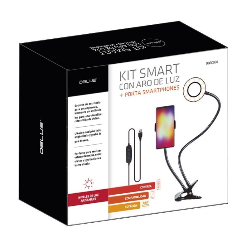 Kit Aro Anillo Luz Led Con Soporte Para Celular Dblue-4