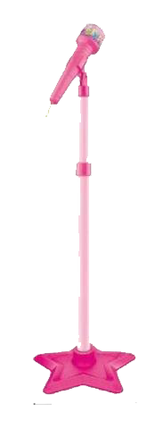 Set Guitarra Microfono Pedestal Juguete Mp3 Luces Rosada-1