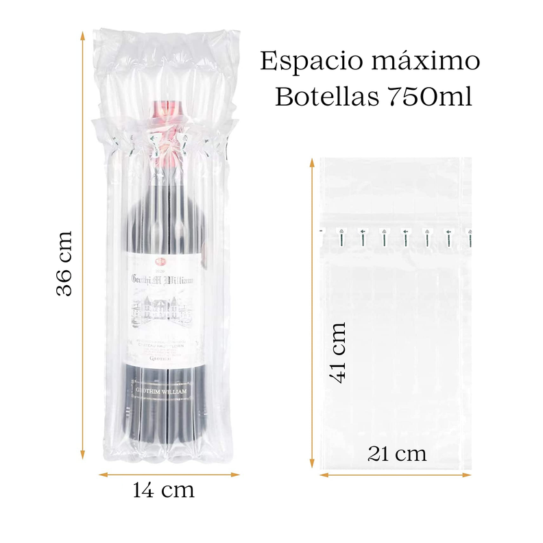 Protector De Botellas Bolsa De Aire Vinos Vidrio 10 Und-1