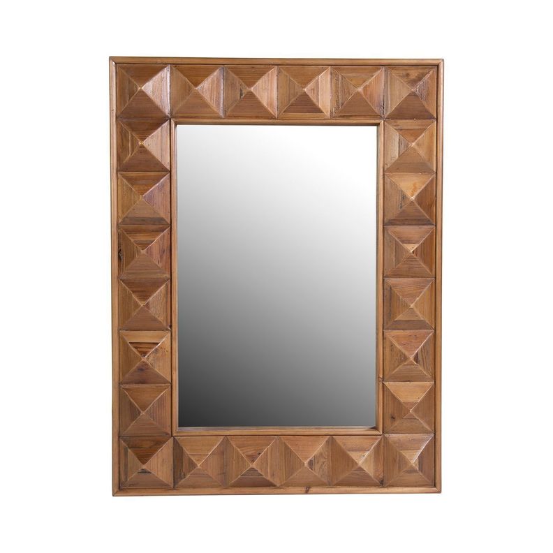Espejo Napo de madera rectangular con rombos-0
