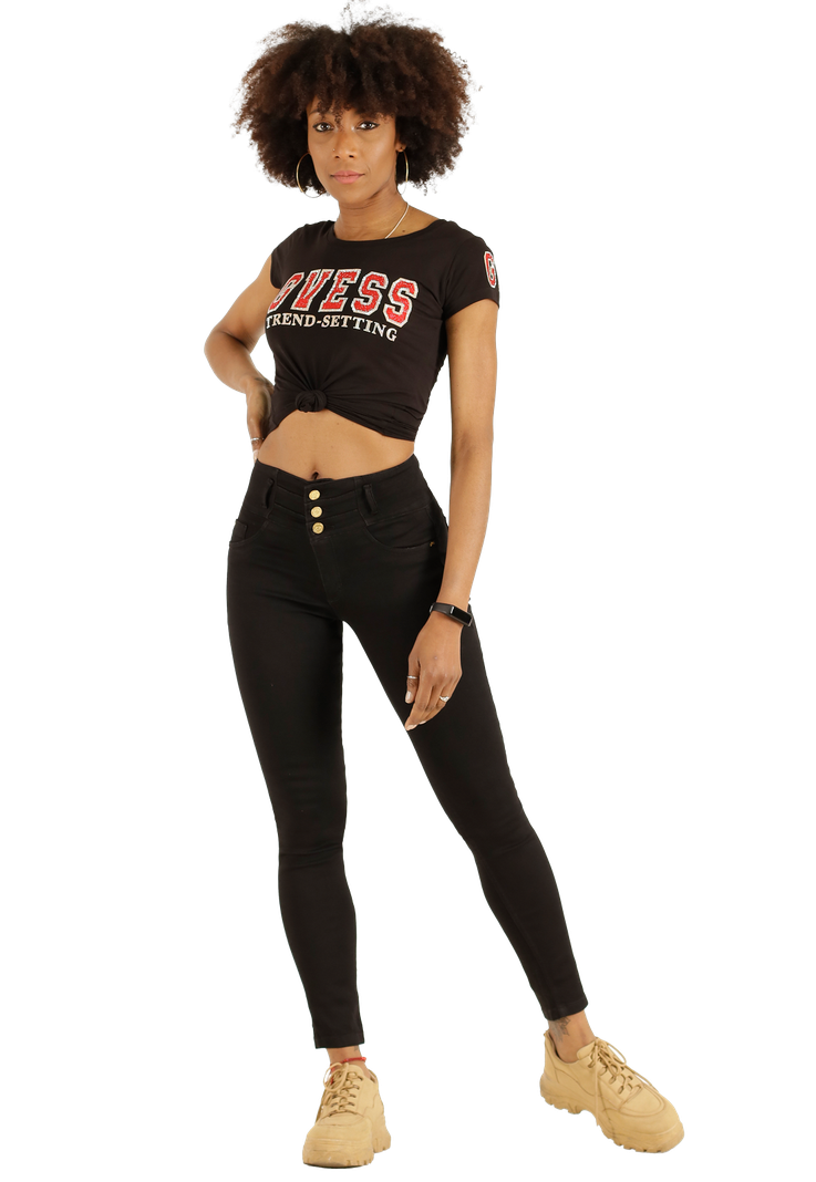 Jeans Bonita Paris Negro Mujer -0