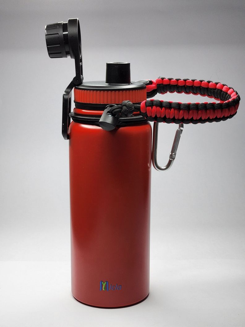 Botella de agua Insulada con cuerda Paracord-3