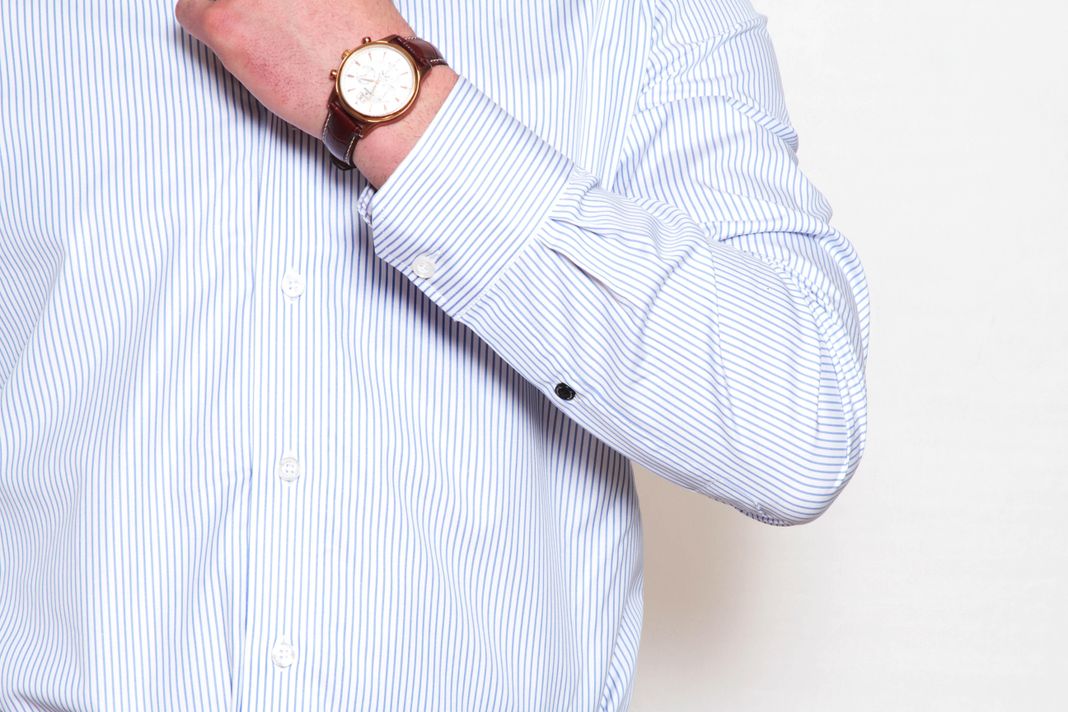 Camisa Premium Líneas Finas Azul-2