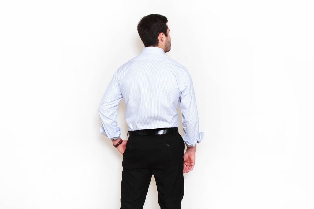Camisa Premium Líneas Finas Azul-1