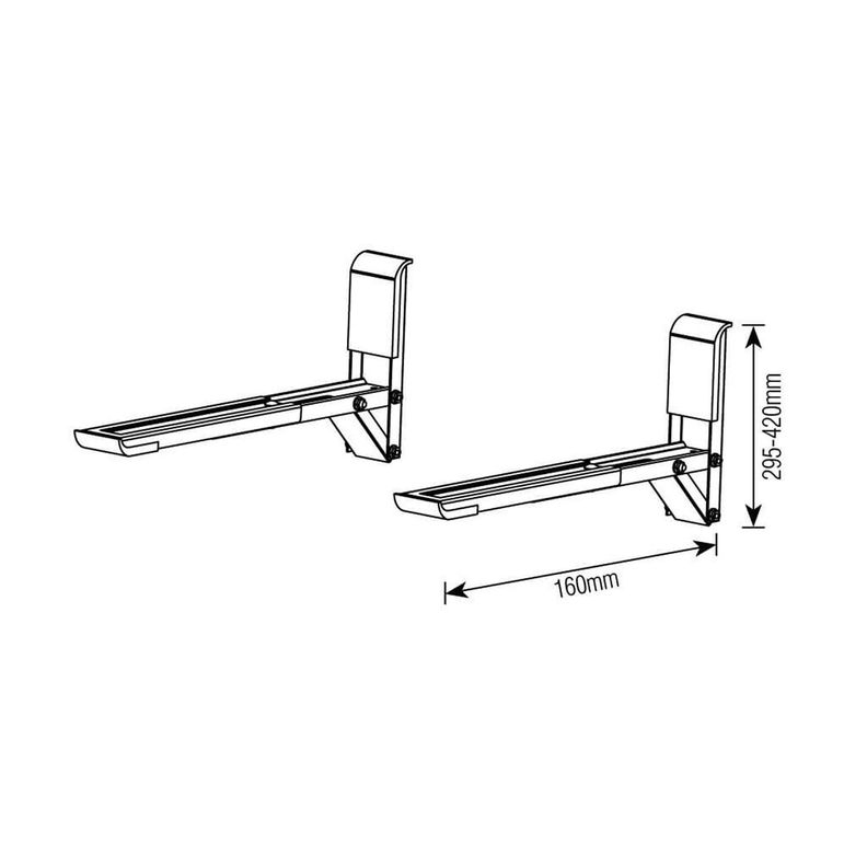 SOPORTE PARA HORNO MICROONDAS AJUSTABLE 30KG PLATA SBR3.7-3