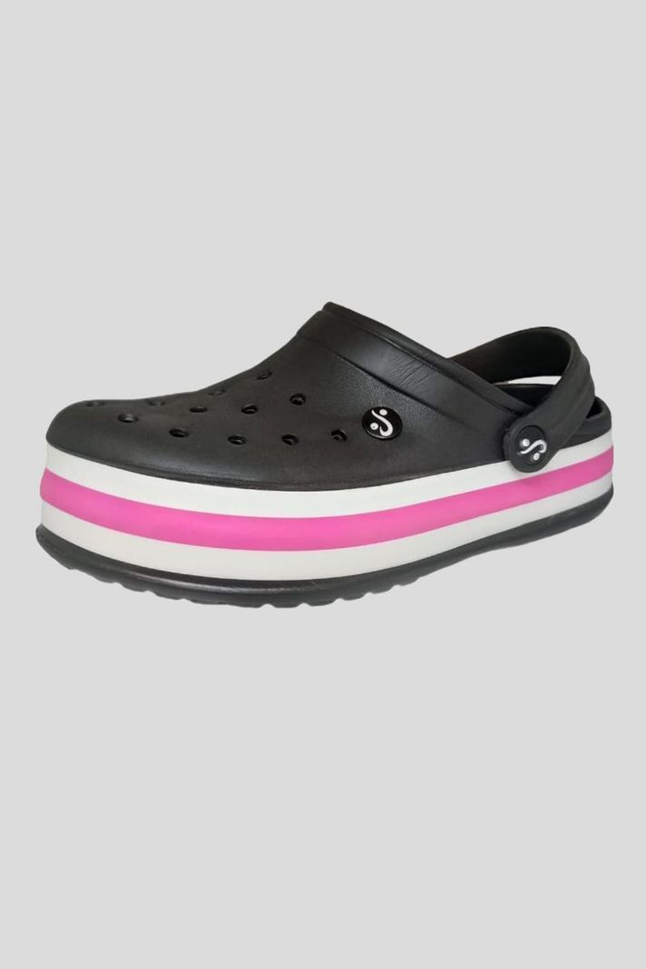 Sandalias Zuecos Plataforma Mujer Negro-0