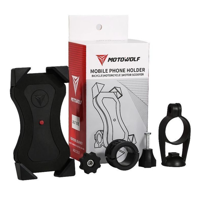 2 en 1 Soporte de manillar para celular mas cargador USB Motowolf 2817c-4