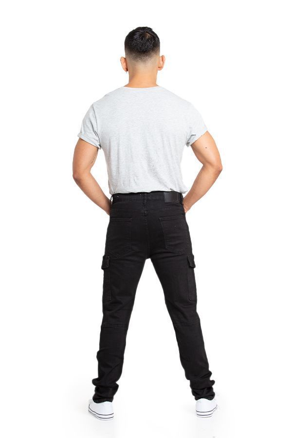 Jeans Hombre Cargo Negro Oscuro-3