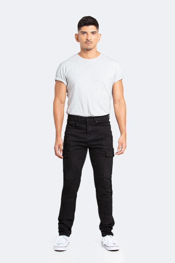 Jeans Hombre Cargo Negro Oscuro-1