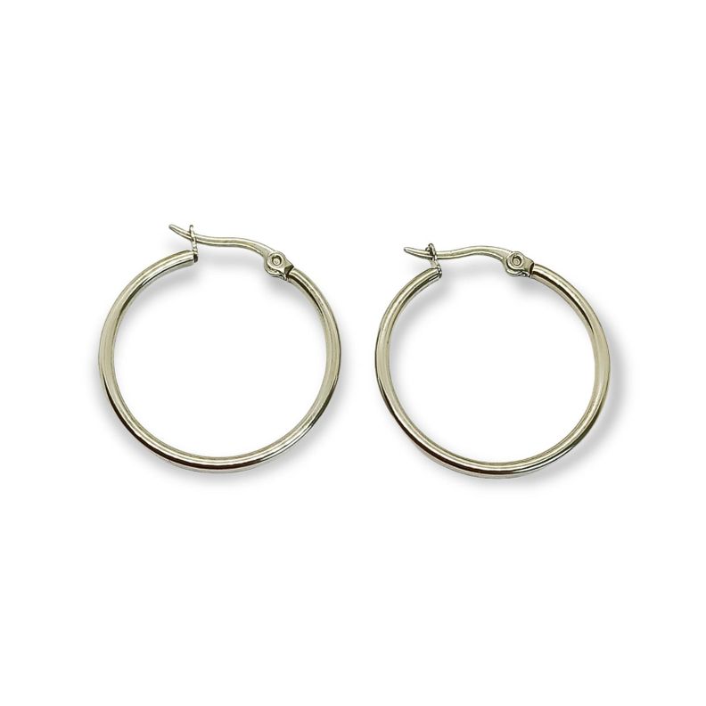 Argollas hoop hipoalergenicas 25Mm Plateadas Plata