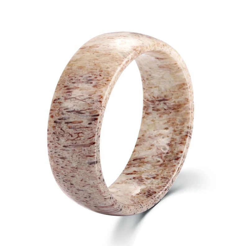 Anillo de cornamenta natural Talla 14.5  de 8mm para hombre-1