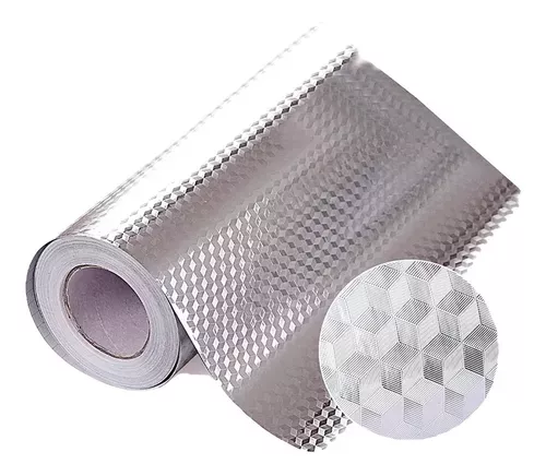 Papel Mural Cocina Papel Aluminio Autoadhesivo Laminas 3mts -0