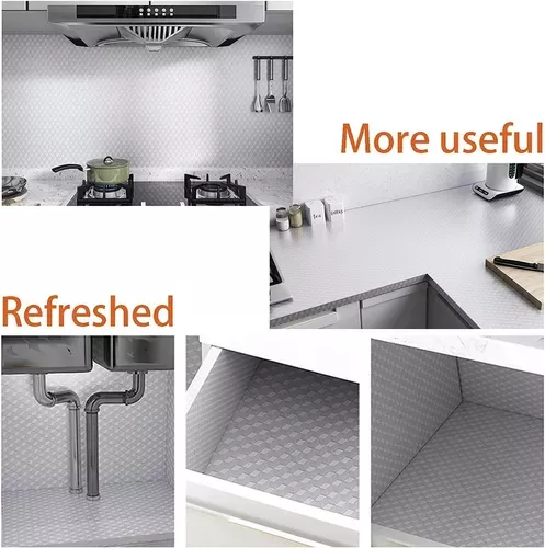 Papel Mural Cocina Papel Aluminio Autoadhesivo Laminas 3mts -5