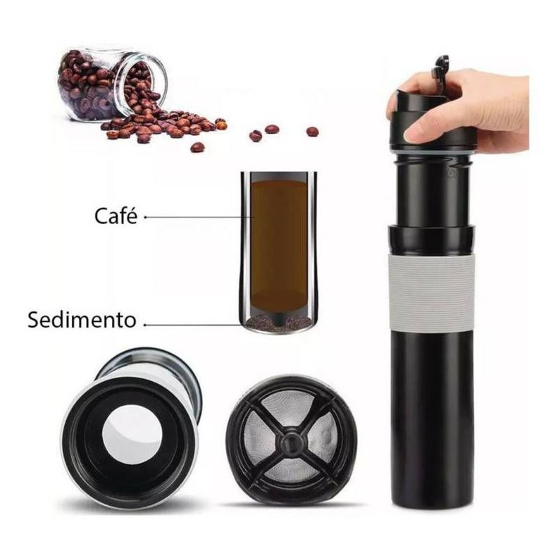 Termocafetera Portatil de prensa Francesa CP03 Negra-5