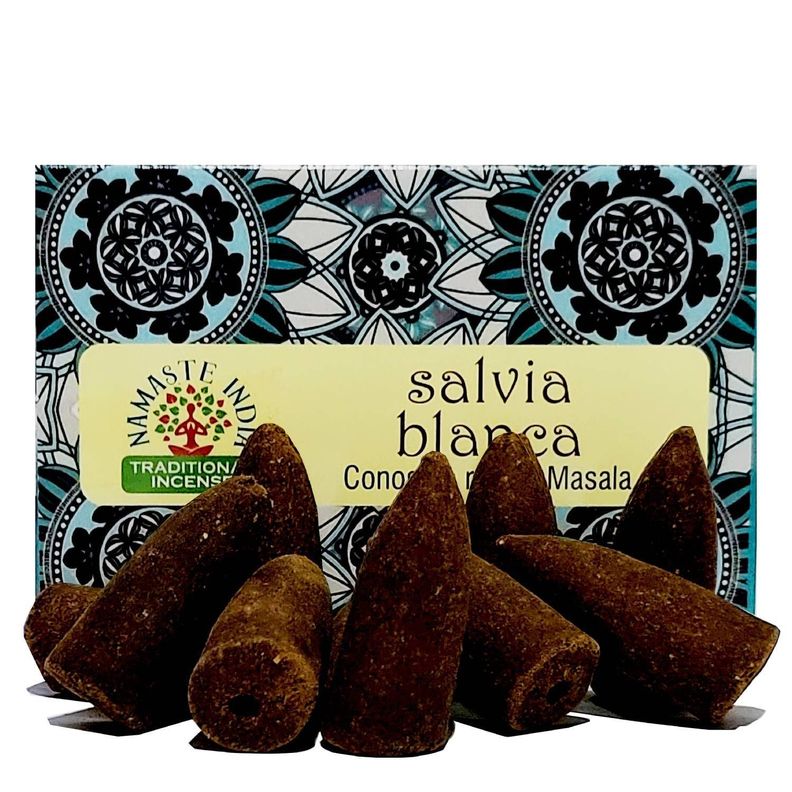 Conos de Incienso Cascada Salvia Blanca - Namaste-0