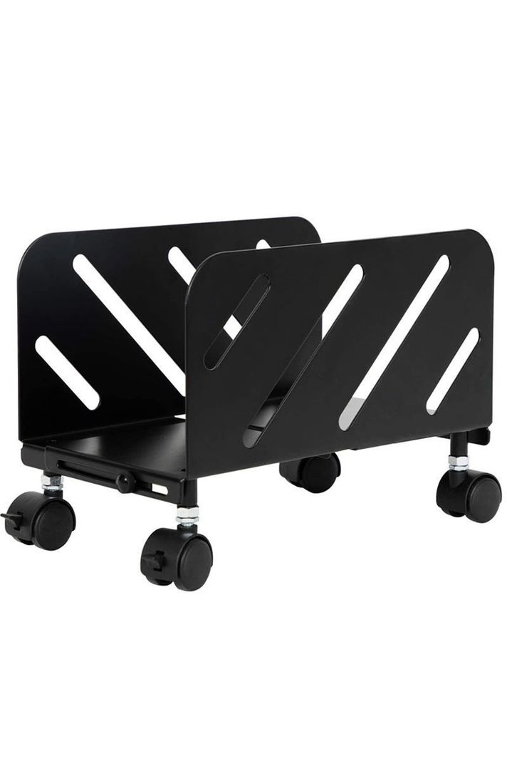 Soporte Porta CPU con ruedas y frenos ancho ajustable NW-CPB Negro Mate
