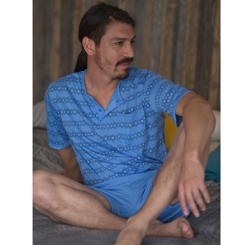 Pijama Algodón Hombre Primavera Verano-1
