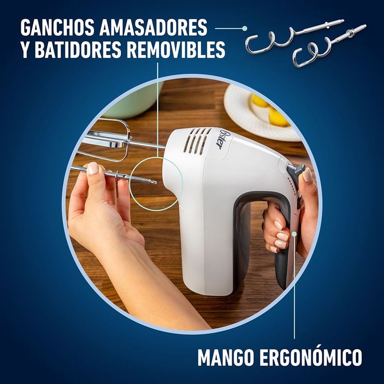 Batidora de mano Oster® blanca 6 velocidades función turbo FPSTHM3532-3