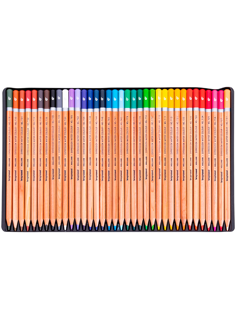 LÁPICES ACUARELABLES 36 COLORES + PINCEL CAJA METÁLICA-2