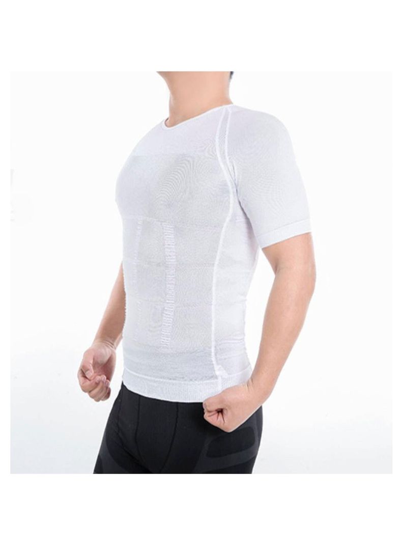 polera moldeadora blanco manga corta L-1