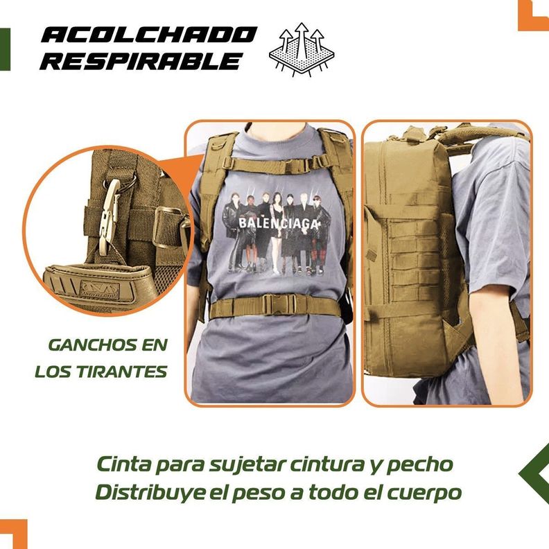 Mochila Tactica Militar Outdoor Pentagon 45L Impermeable-4