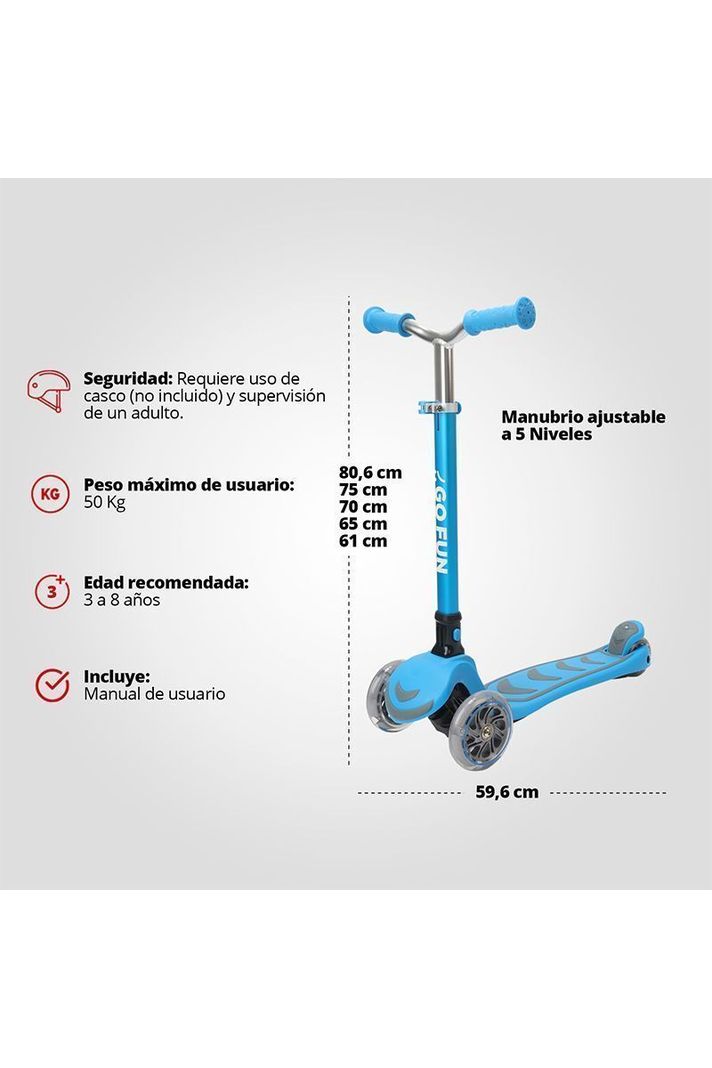 Scooter infantil GOFUN azul-2