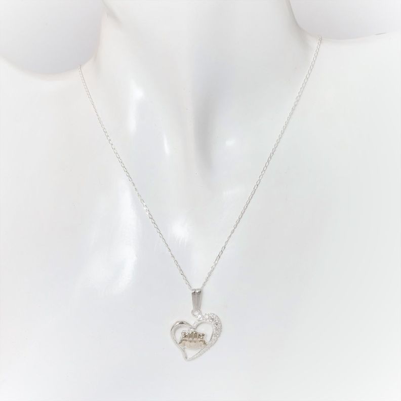 COLGANTE PLATA 925 DISEÑO CORAZON CON BAÑO DE ORO-1