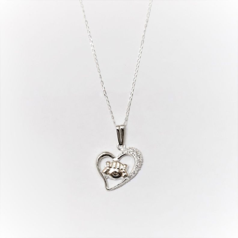 COLGANTE PLATA 925 DISEÑO CORAZON CON BAÑO DE ORO-0
