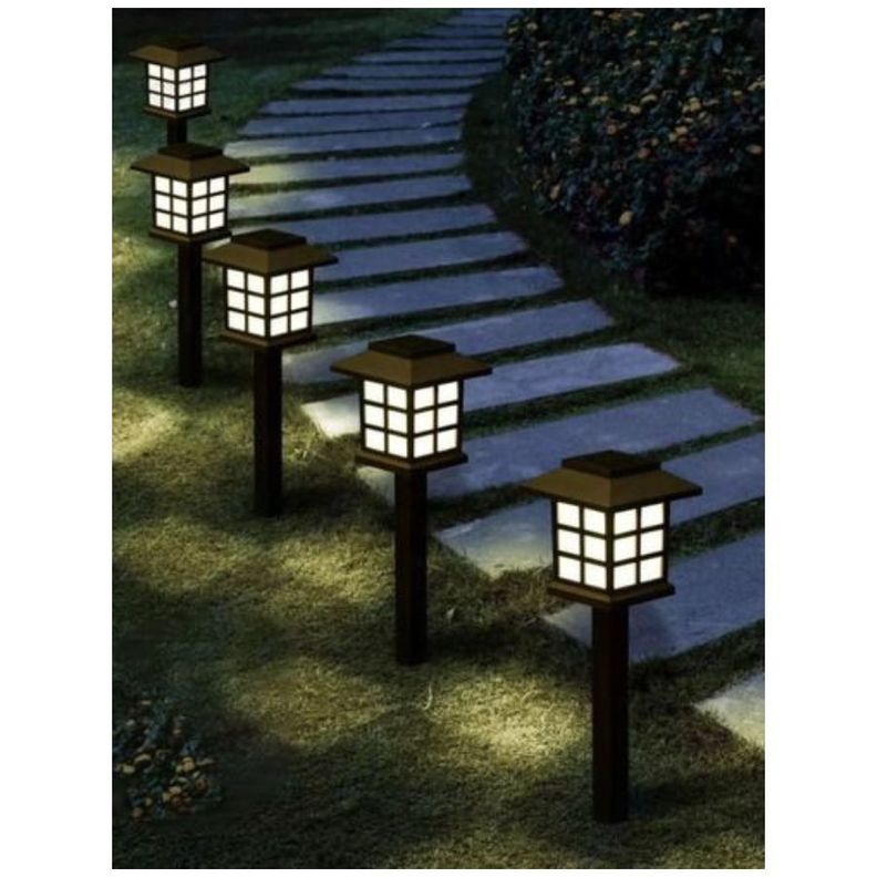 Pack 2 Luz Solar Estaca Exterior Tierra Jardín Iluminación fría-1